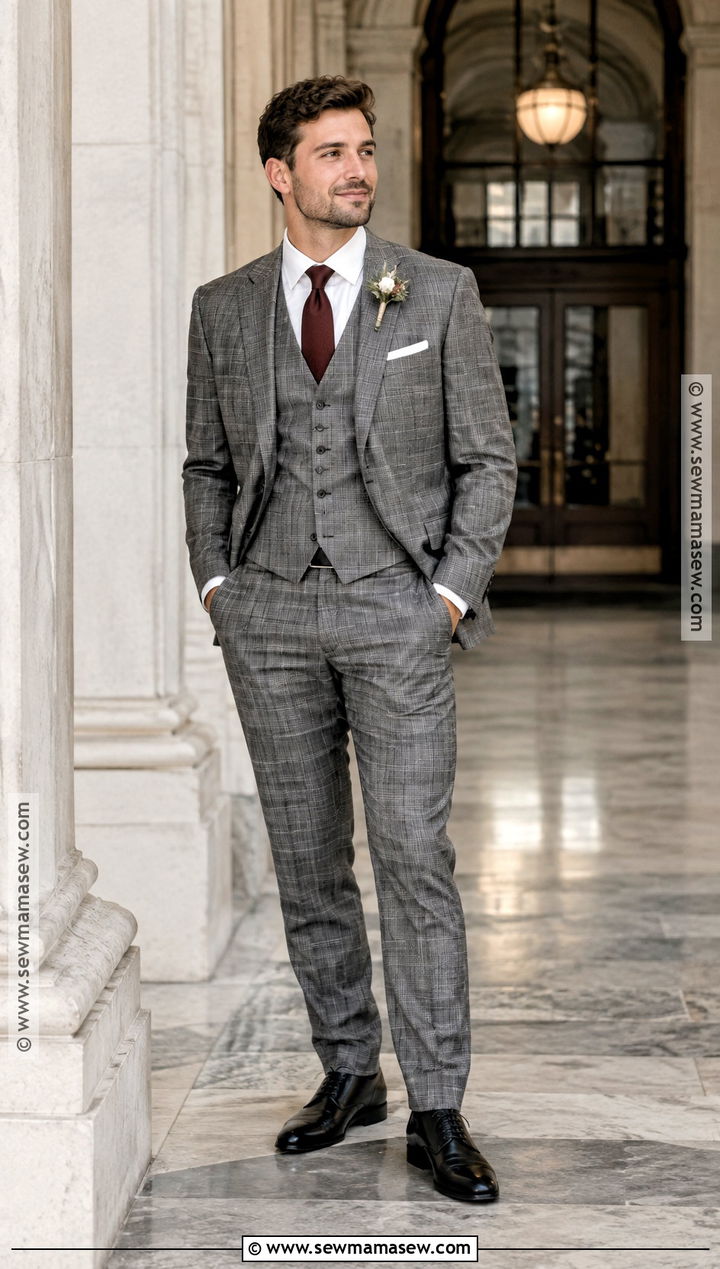 Gray Plaid Suit For A November Wedding - 15 november wedding groom attire ideas