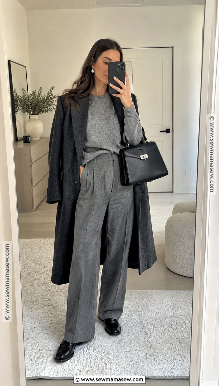 Gray Sweater And Matching Trousers Fall Clean Outfit - 15 fall clean outfits