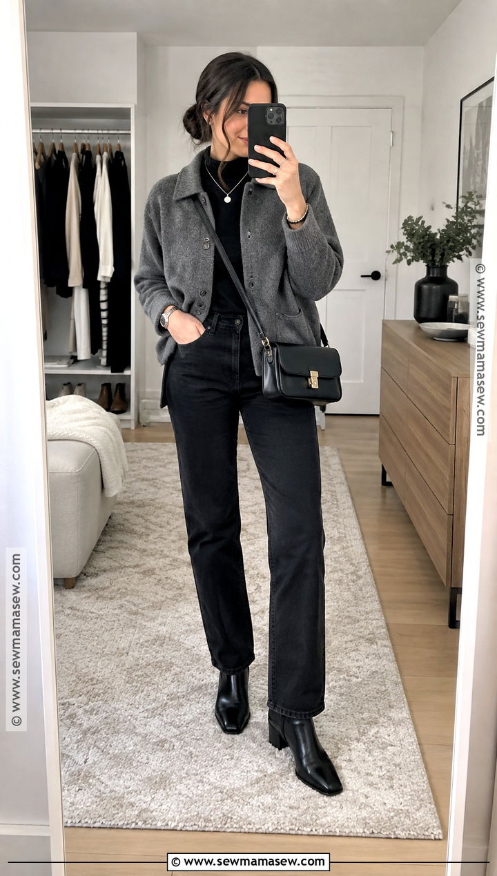 Gray Sweater Jacket With Black Jeans - 15 fall sweater jacket ideas