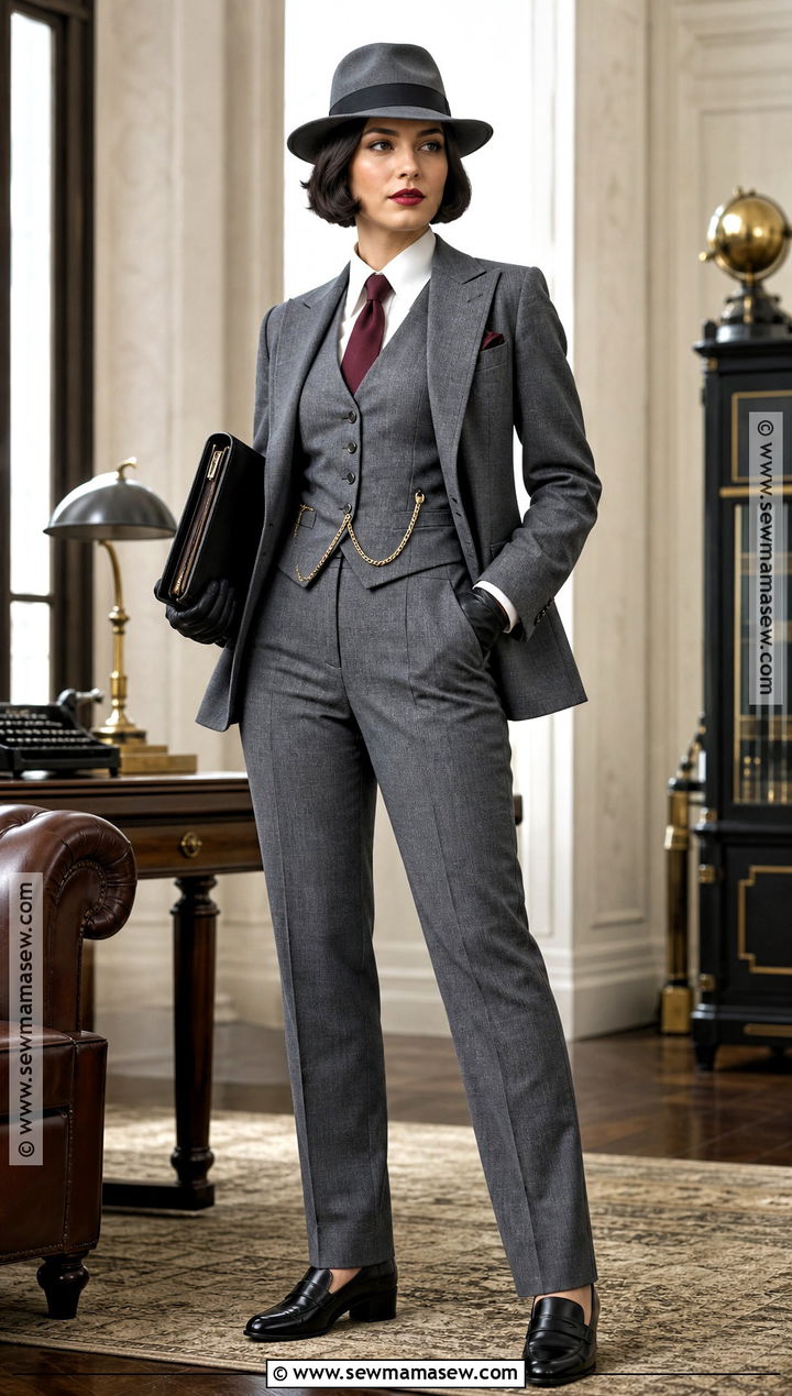 Gray Three Piece Mobster Costume - 30 mobster costume ideas for females