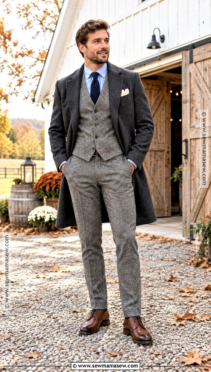 Gray Tweed November Groom Attire - 15 november groom attire ideas