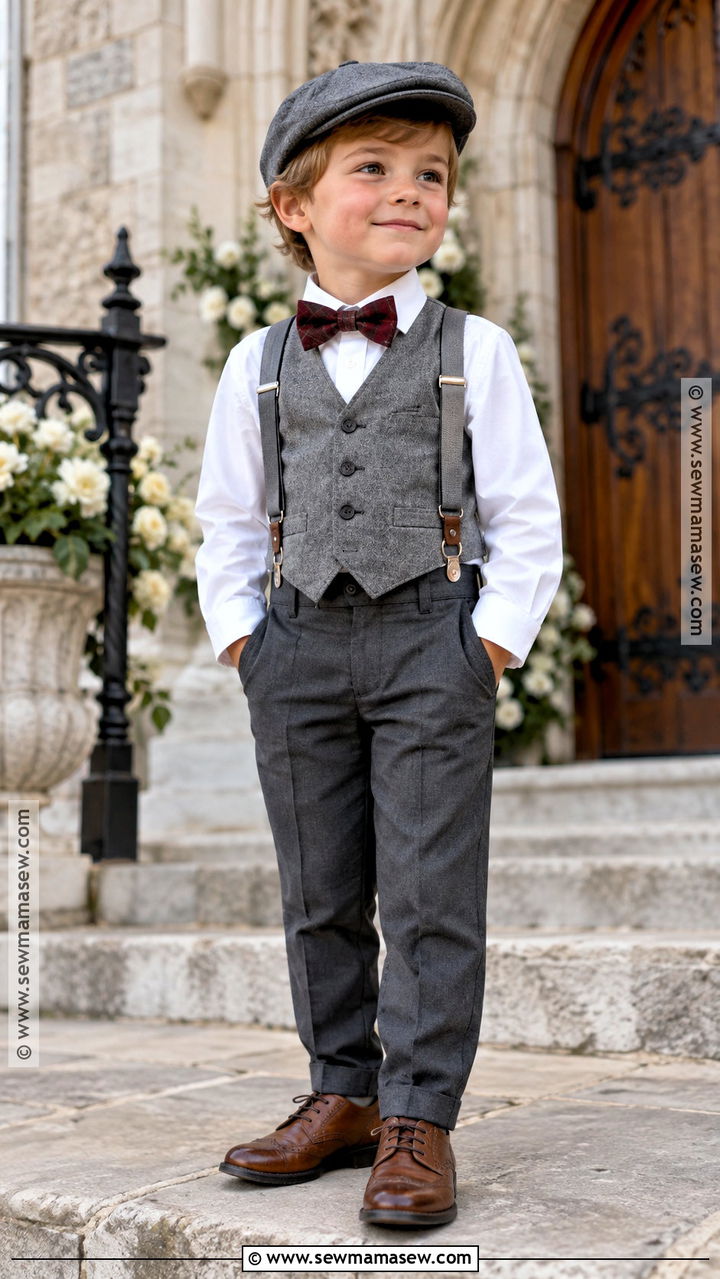 Gray Vest And Suspenders Ring Bearer Outfit - 20 fall ring bearer outfit ideas