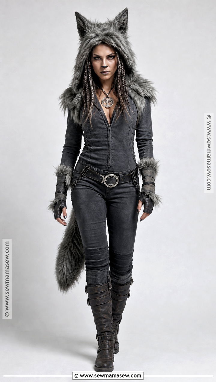Gray Wolf Costume With Fur Hood - 35 Animal Costumes for Women