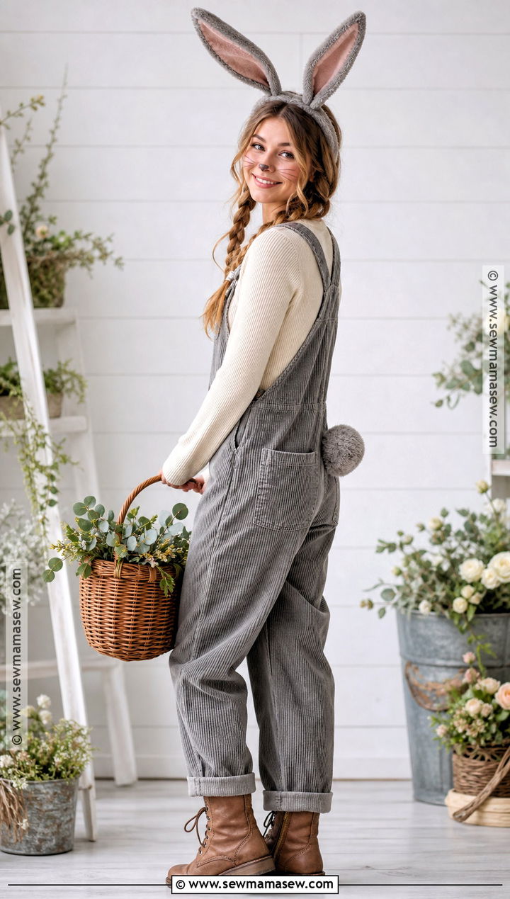 Gray Woodland Bunny Costume - 45 bunny halloween costume ideas