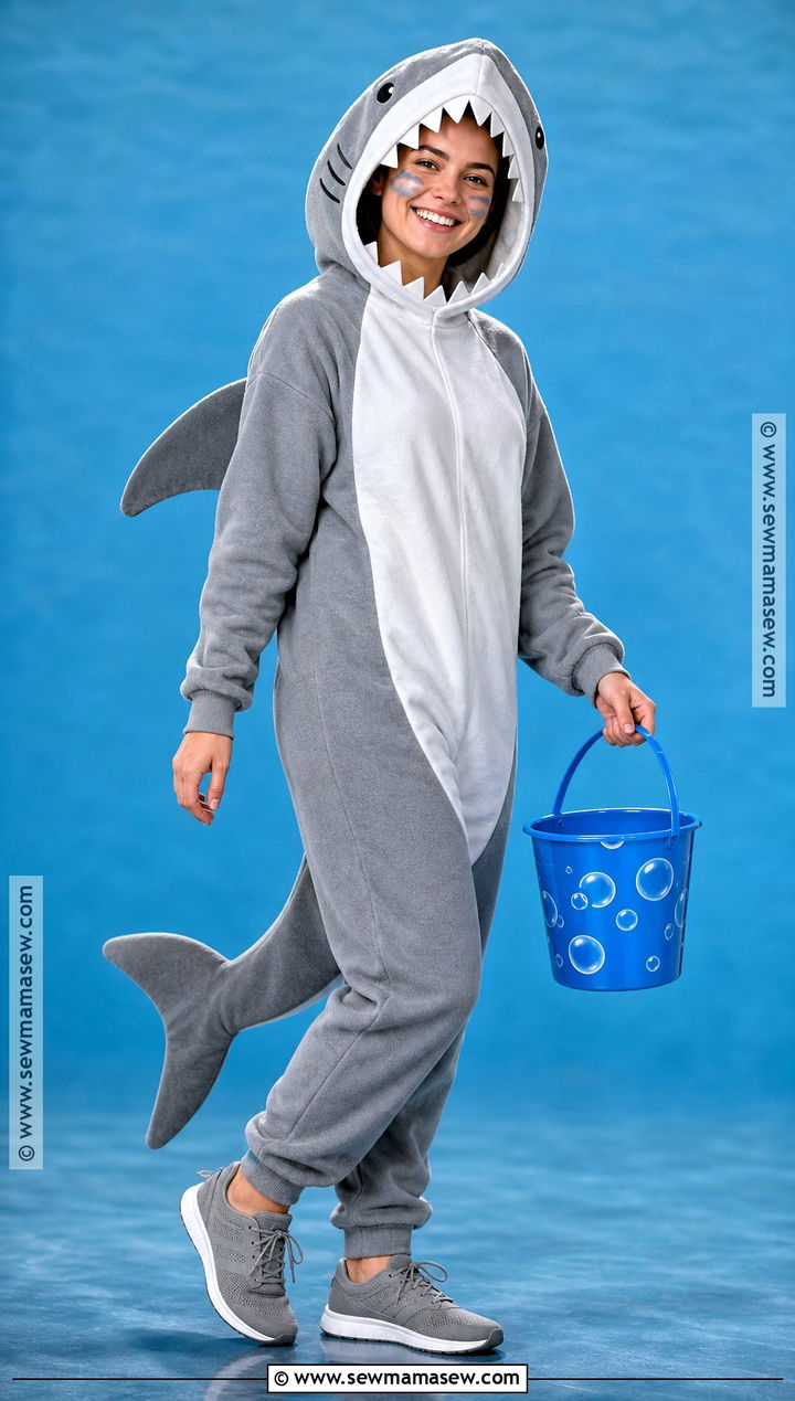 Great White Shark Costume With Fin Hoodie - 30 under the sea costume ideas