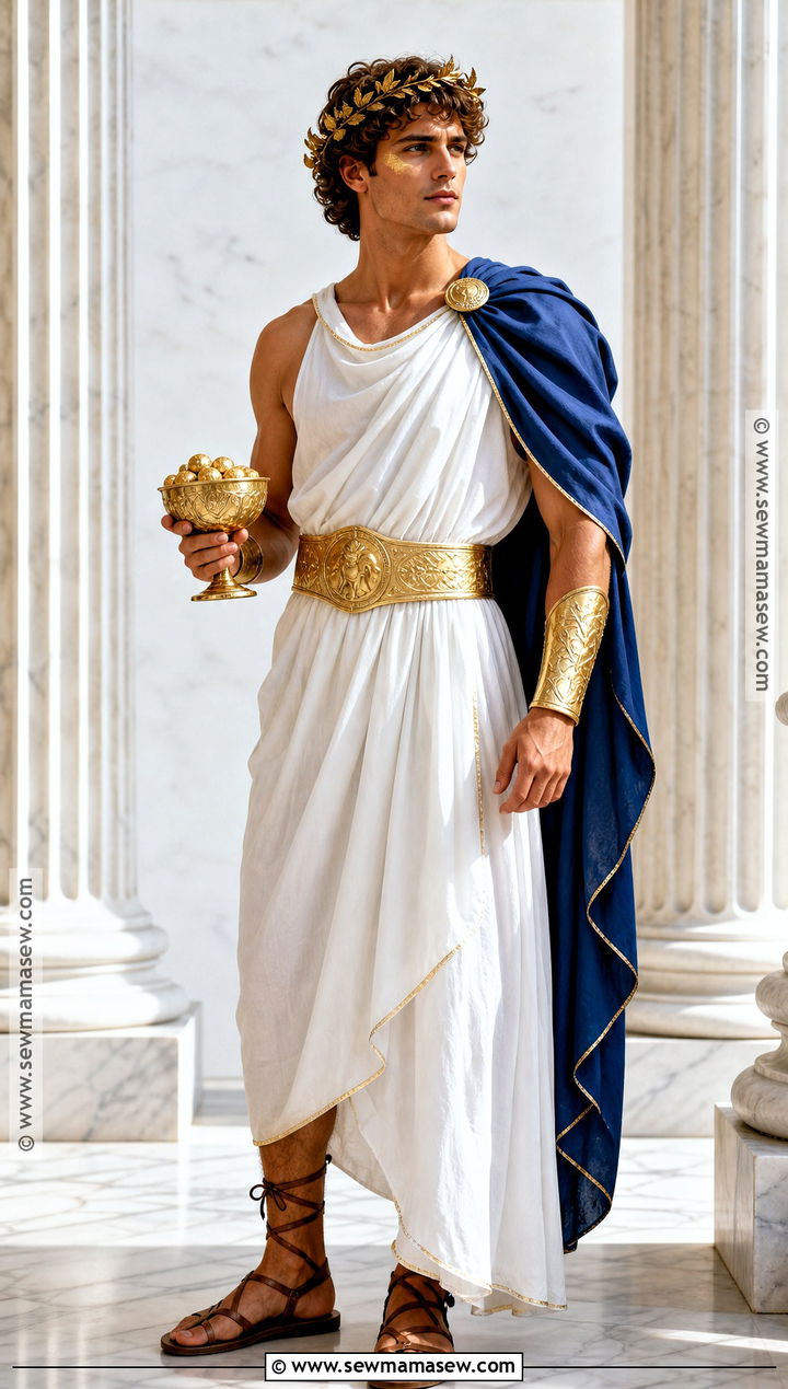 Greek God Costume With Blue Cape - 30 men's halloween costumes