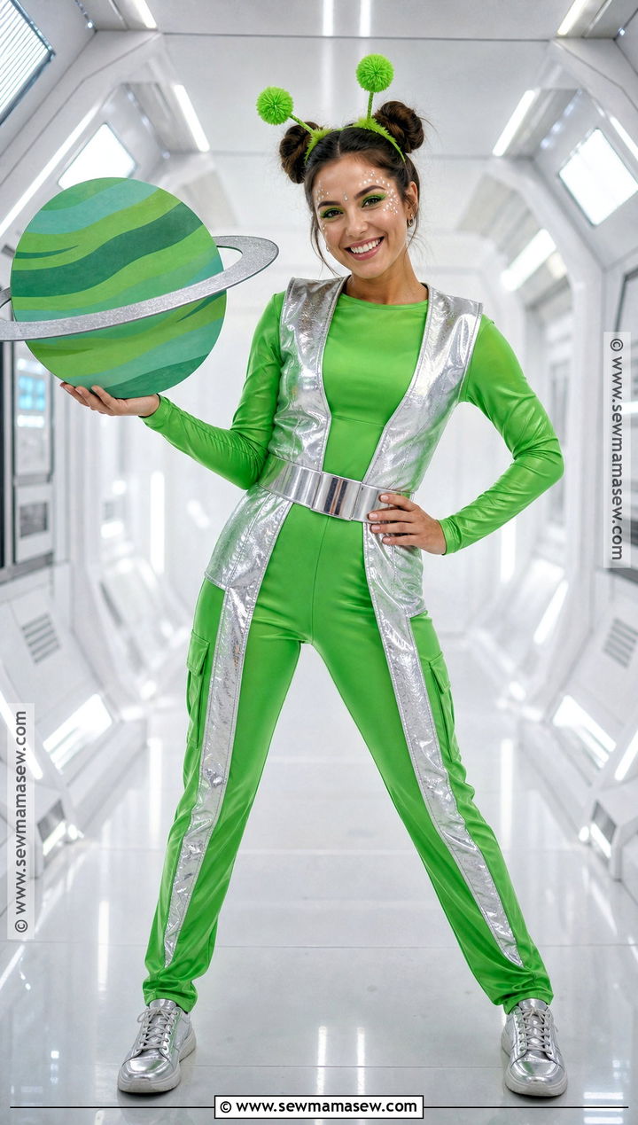 Green Alien Costume With Antenna Headband - 30 basic costume ideas