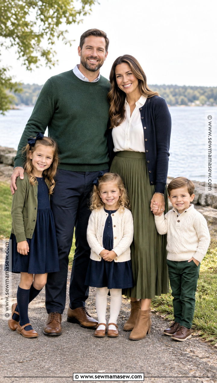 Green And Navy Fall Family Photo Outfits - 20 green fall family photo outfits