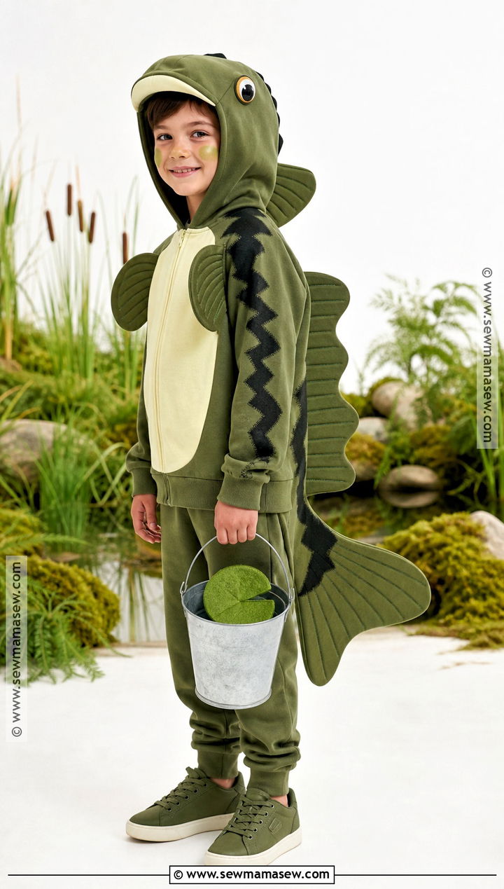 Green Bass Fish Costume - 30 fish costume ideas for kids