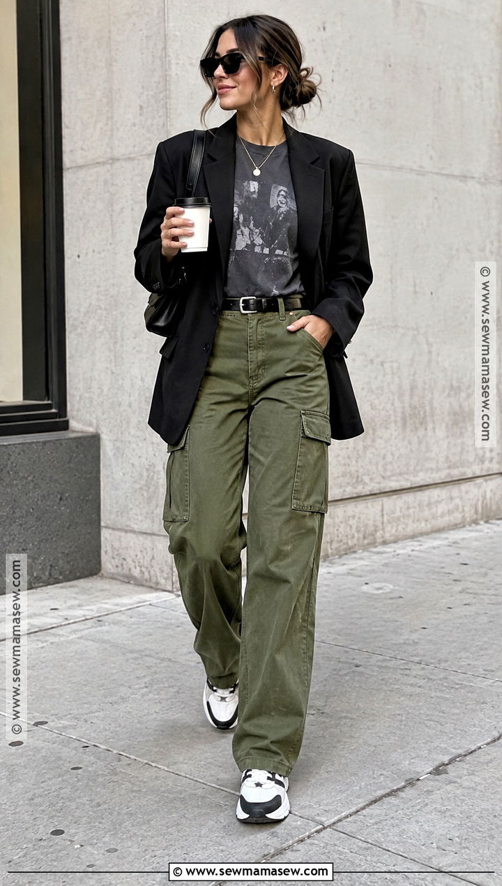 Green Cargo Pants With Graphic T Shirt - 20 green cargo pants outfit fall
