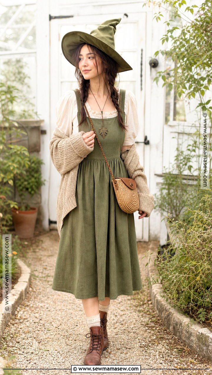 Green Cottage Witch Outfit - 35 witches outfit ideas
