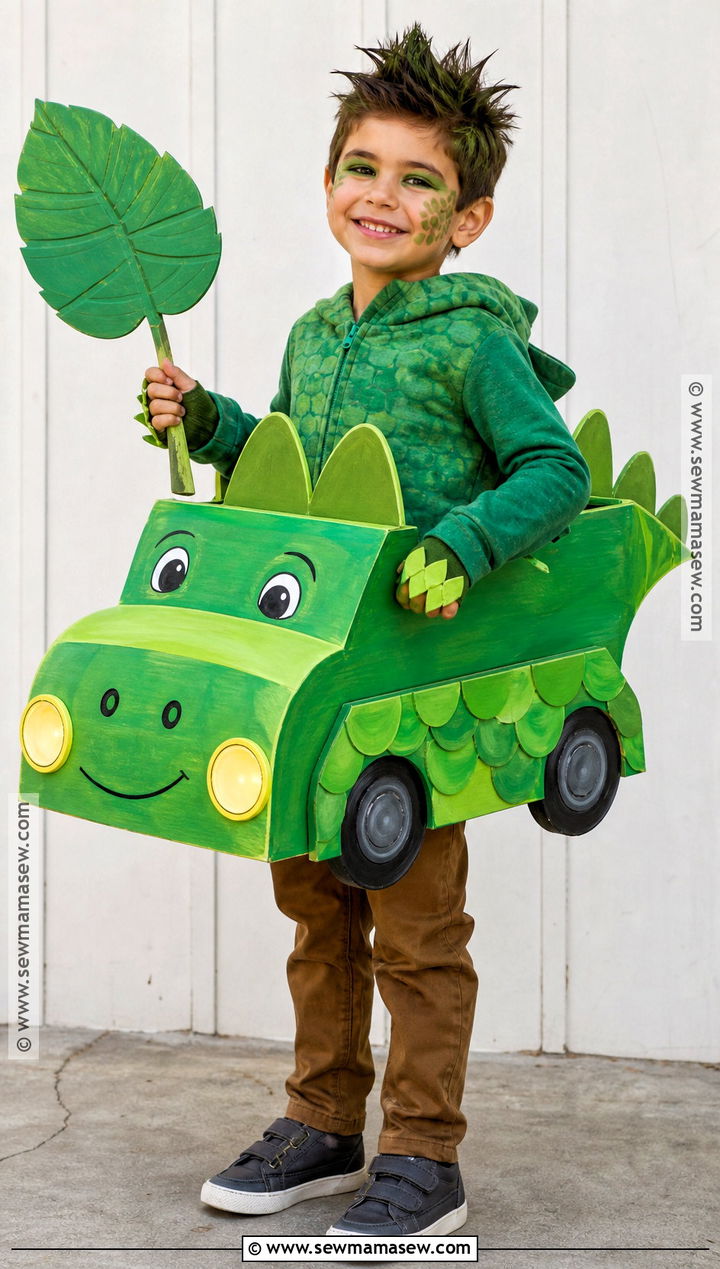 Green Dinosaur Car Costume - 30 car costume ideas