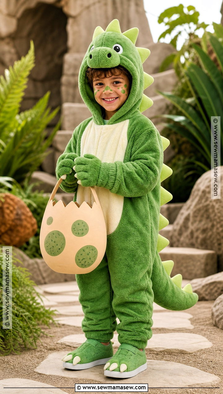 Green Dinosaur Costume With Soft Spikes - 35 animal costumes for kids