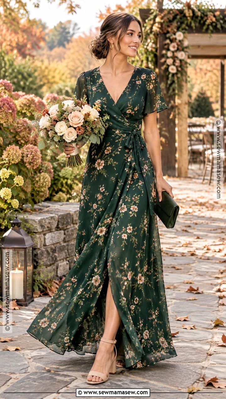 Green Floral Bridesmaid Dress - 15 Green Bridesmaid Dresses Fall