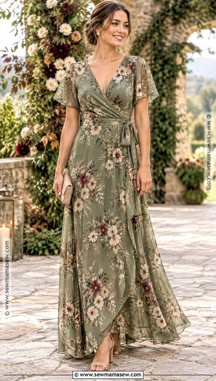 Green Floral Bridesmaid Dress - 15 Green Bridesmaid Dresses Fall Wedding
