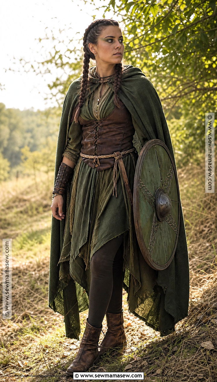 Green Forest Viking Woman Costume - 30 viking warrior woman costumes