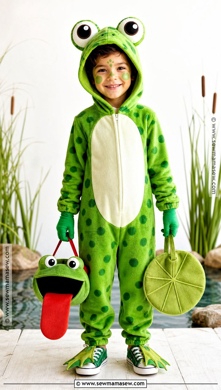 Green Frog Costume With Big Eyes - 35 animal costumes for kids