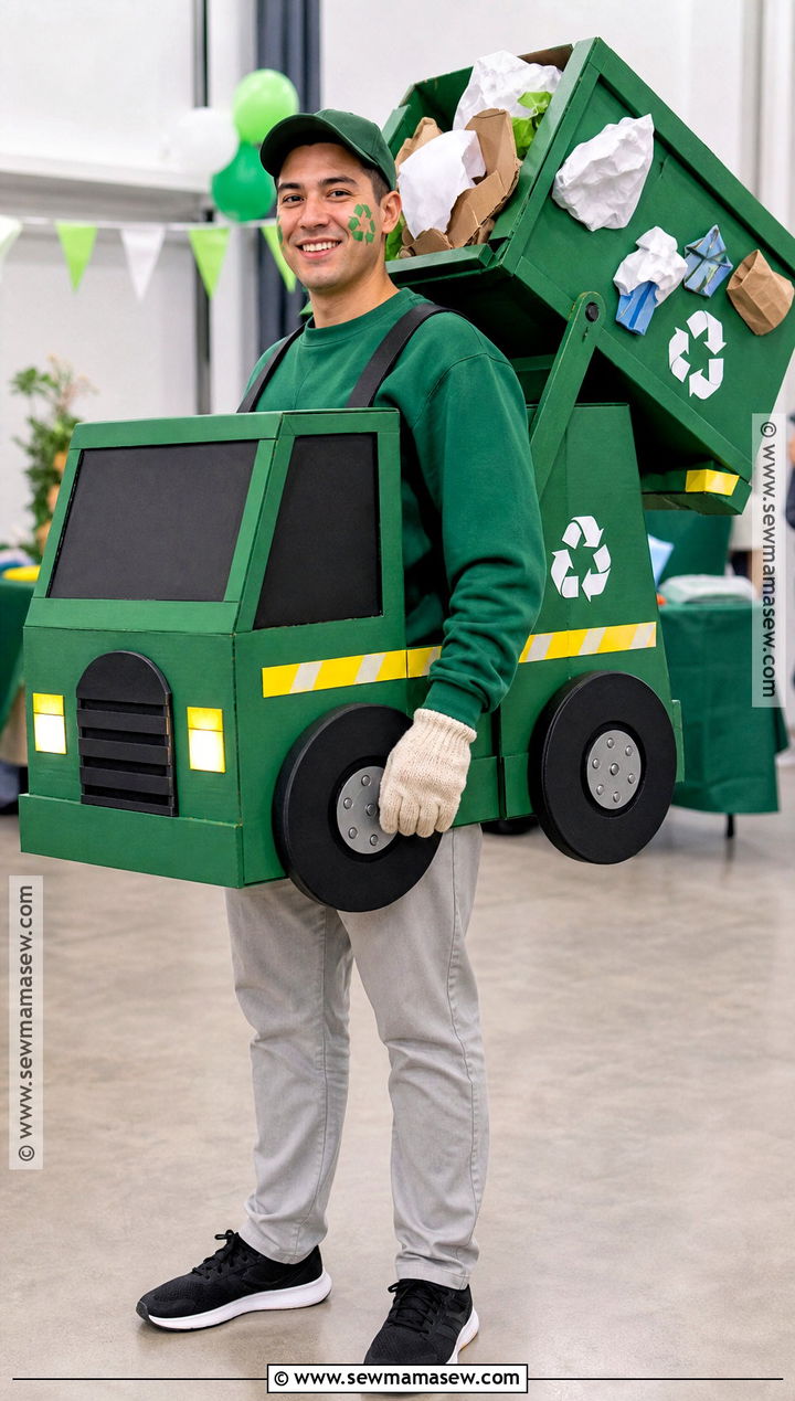 Green Garbage Truck Car Costume - 30 car costume ideas