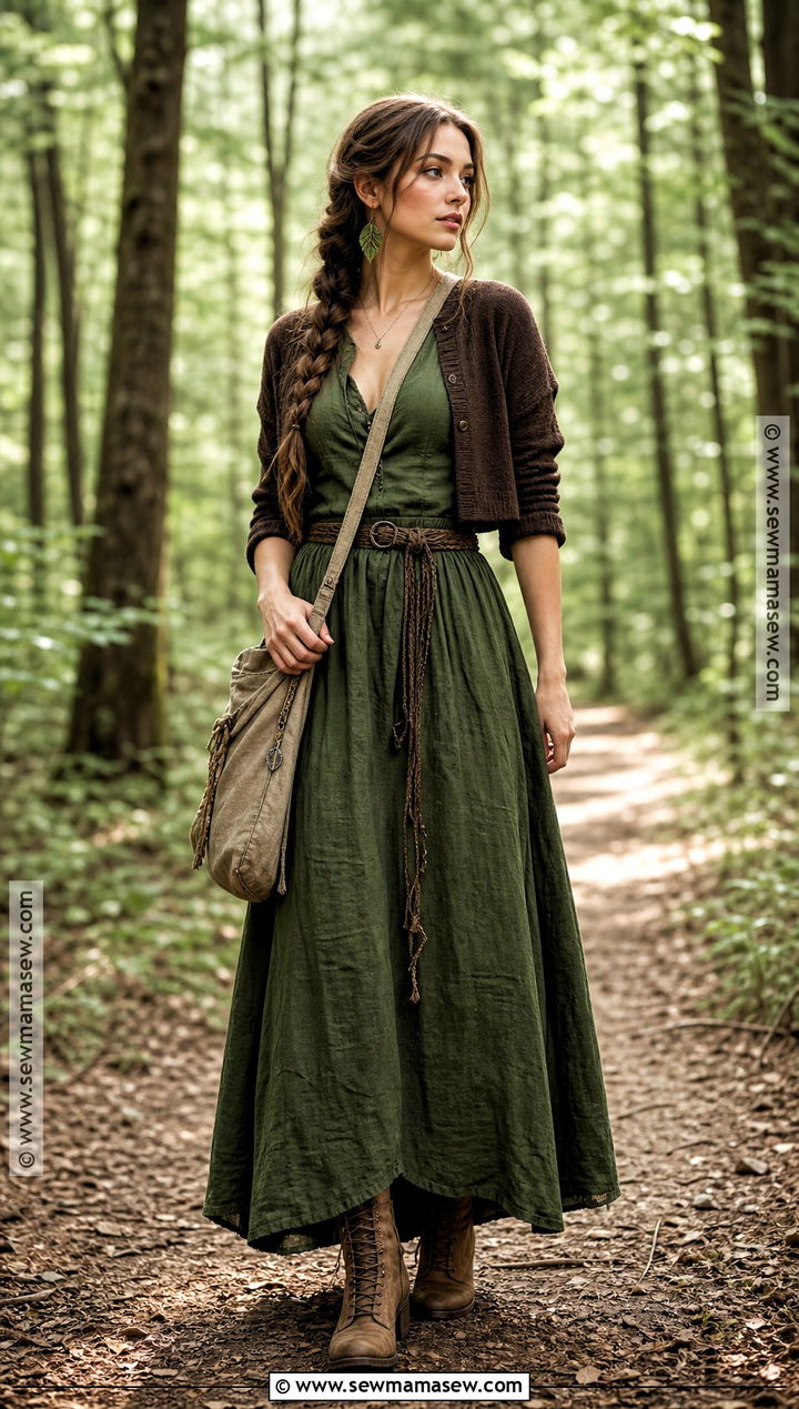 Green Linen Forest Witch Outfit - 35 forest witch outfit ideas