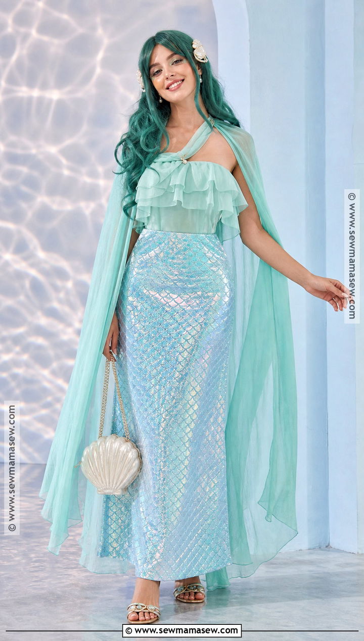 Green Mermaid Costume With Teal Hair - 30 green hair halloween costumes