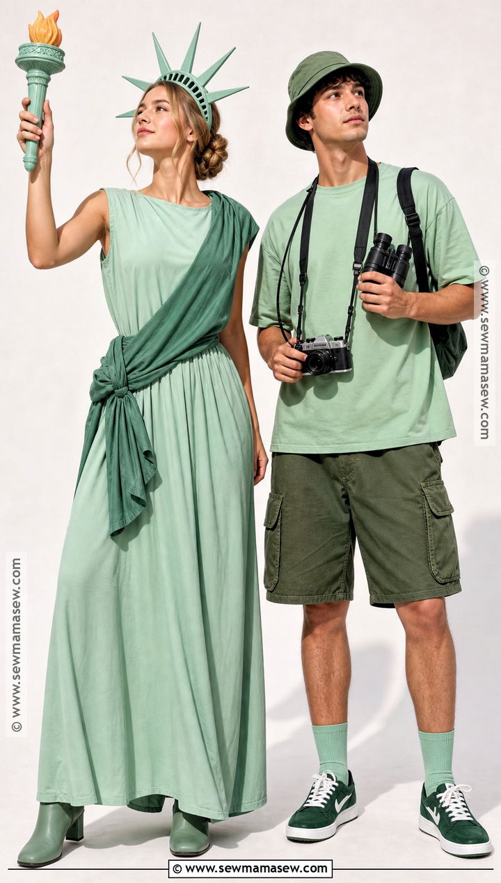 Green Monochrome Statue Of Liberty And Tourist Costume - 30 statue of liberty and tourist costume ideas