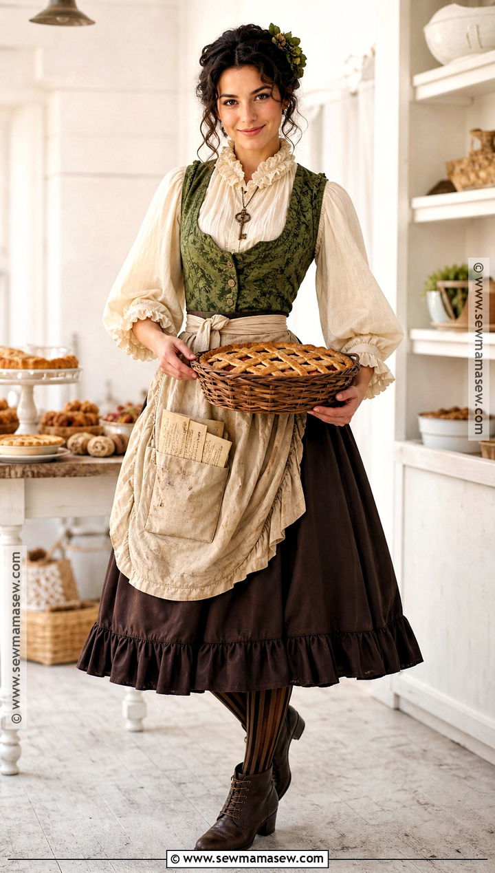 Green Mrs Lovett Costume With Brocade Vest - 30 mrs lovett costume ideas