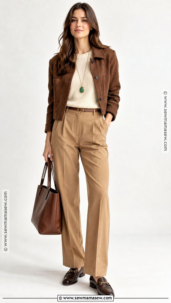 Green Necklace With Cream Knit Outfit - 15 Green Autumn Accessory Ideas
