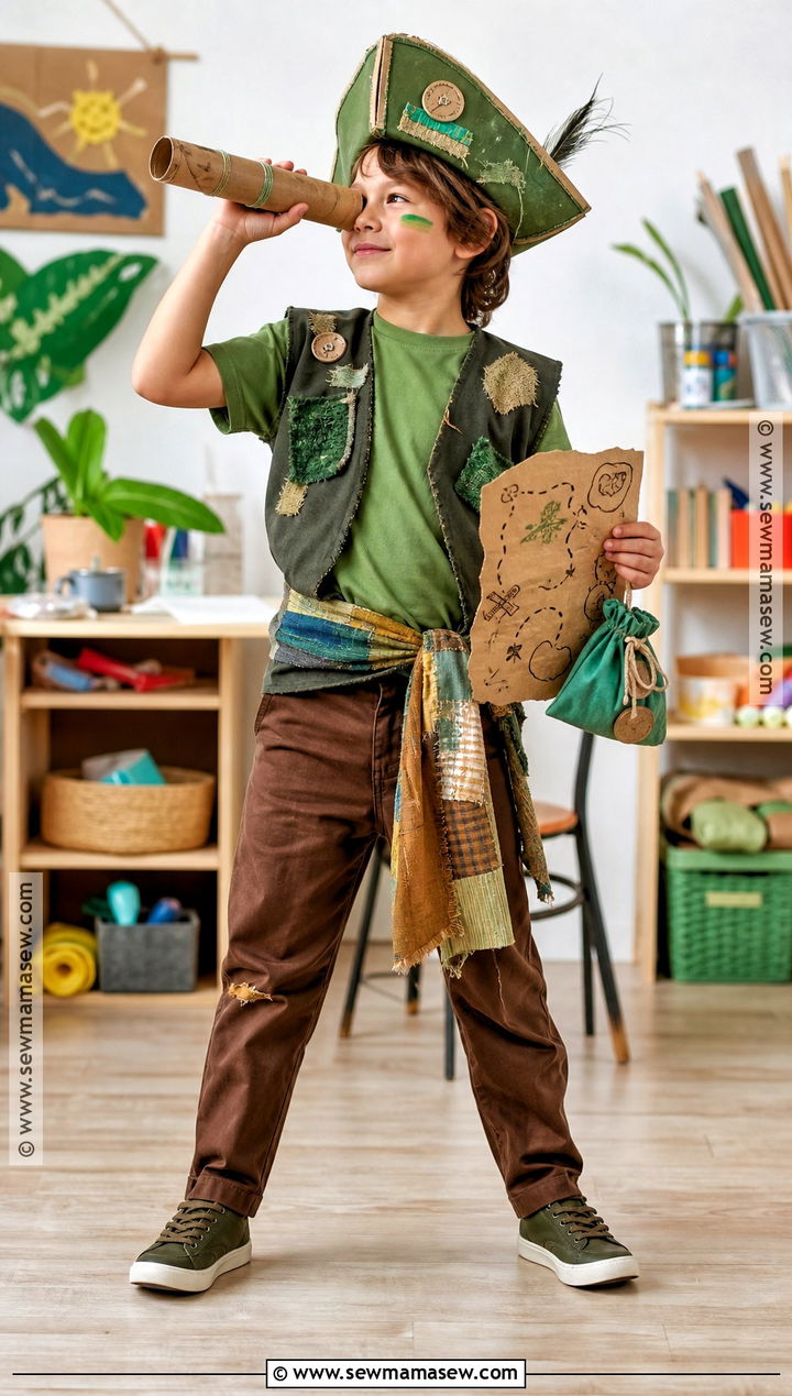 Green Recycled Pirate Costume - 35 pirate costume ideas for kids