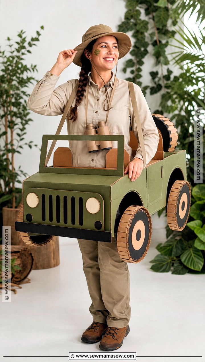 Green Safari Jeep Car Costume - 30 car costume ideas