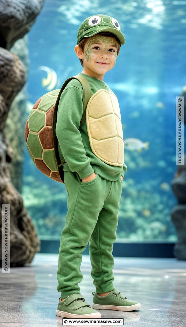 Green Sea Turtle Costume With Shell Backpack - 30 under the sea costume ideas
