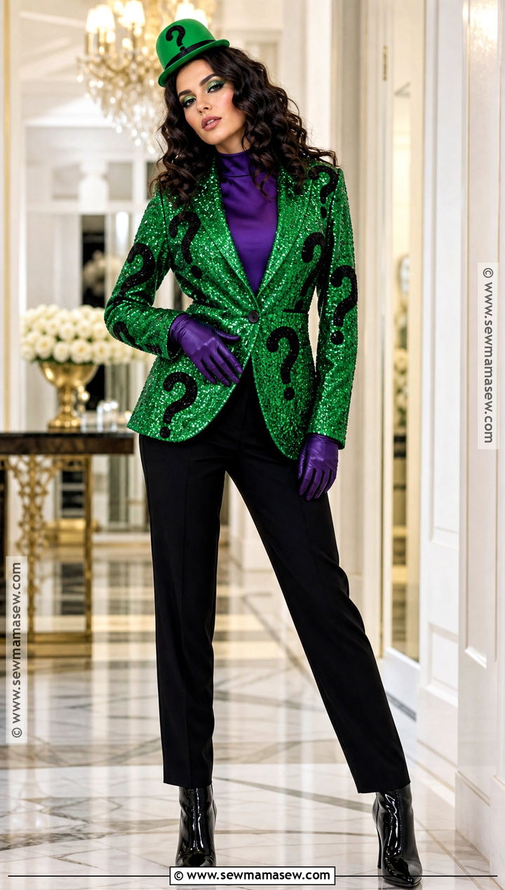 Green Sequin Riddler Costume - 40 batman costume ideas for women
