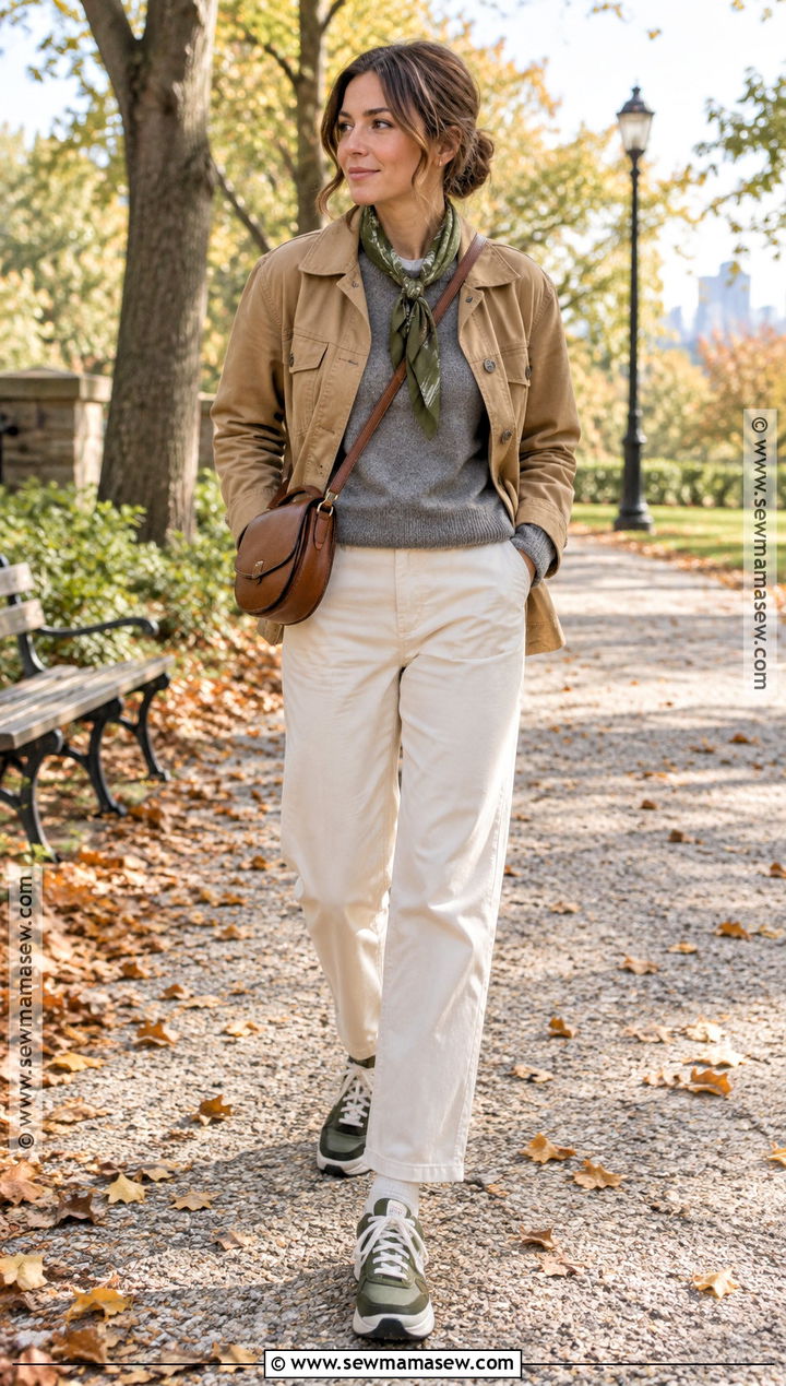 Green Sneakers With Neutral Layers - 25 autumn sneakers