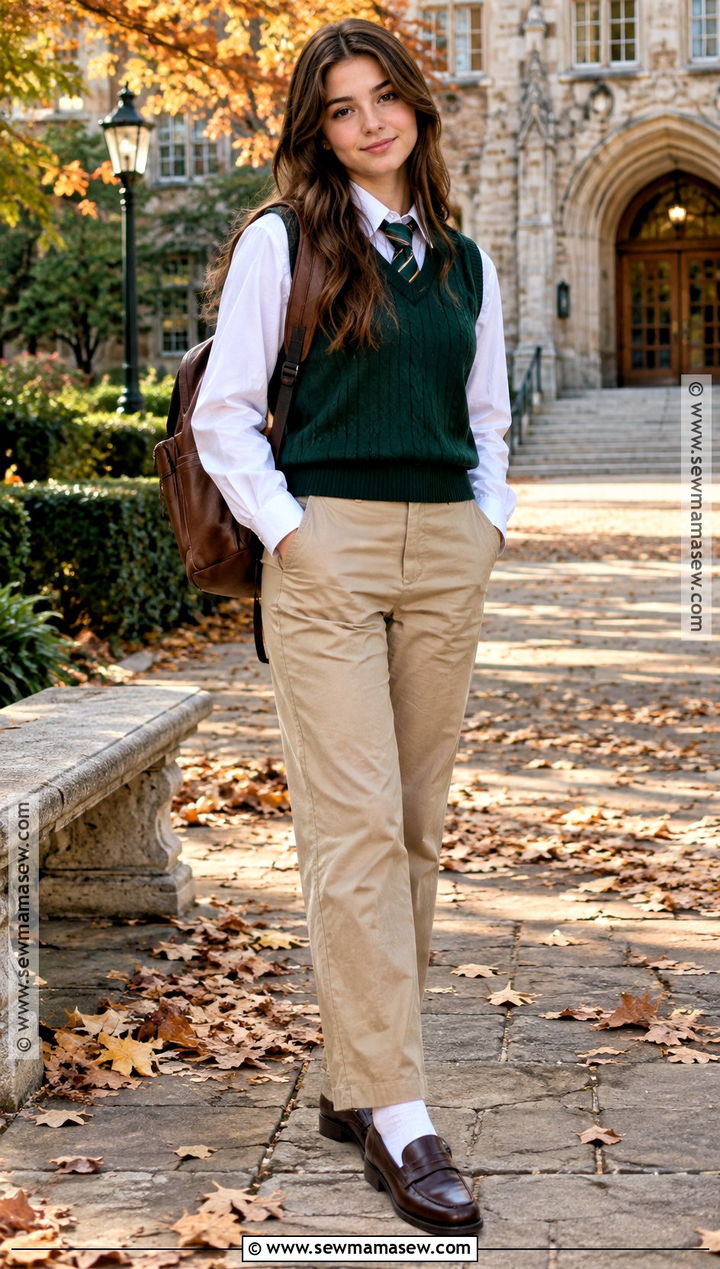 Green Sweater Vest School Uniform - 25 back to school uniform ideas