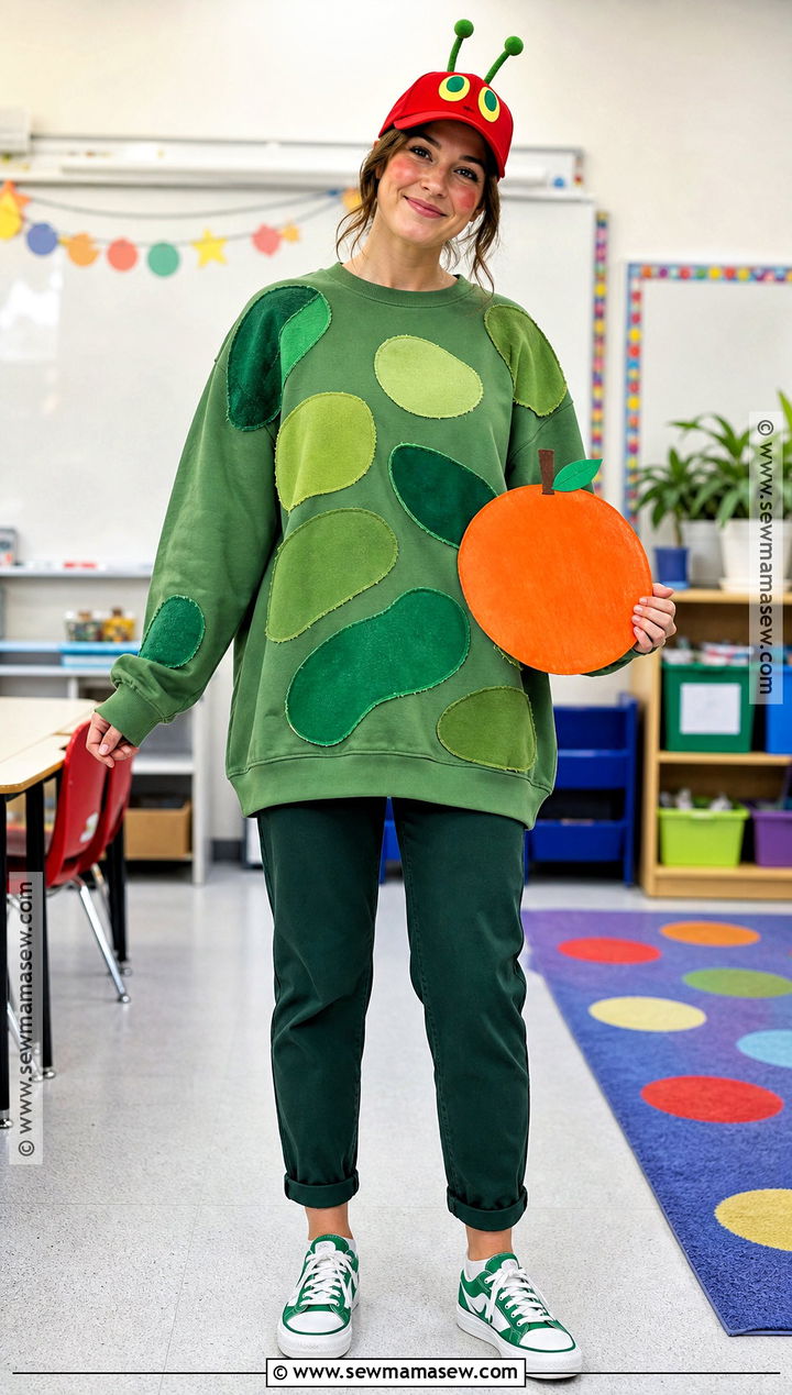Green Sweatshirt Hungry Caterpillar Costume - 40 hungry caterpillar costume ideas