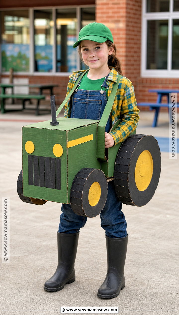 Green Tractor Farmer Costume - 30 farmer dress up day at school ideas