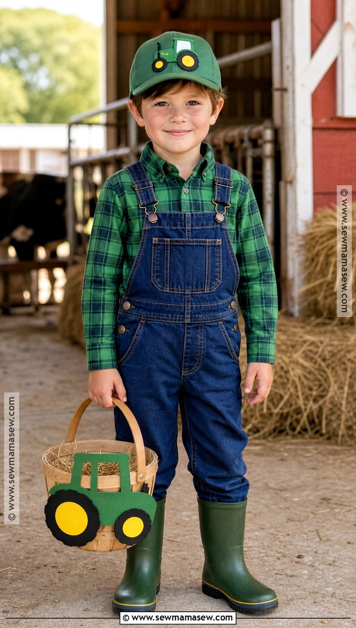 Green Tractor Farmer Costume - 30 farmer costume ideas for kids