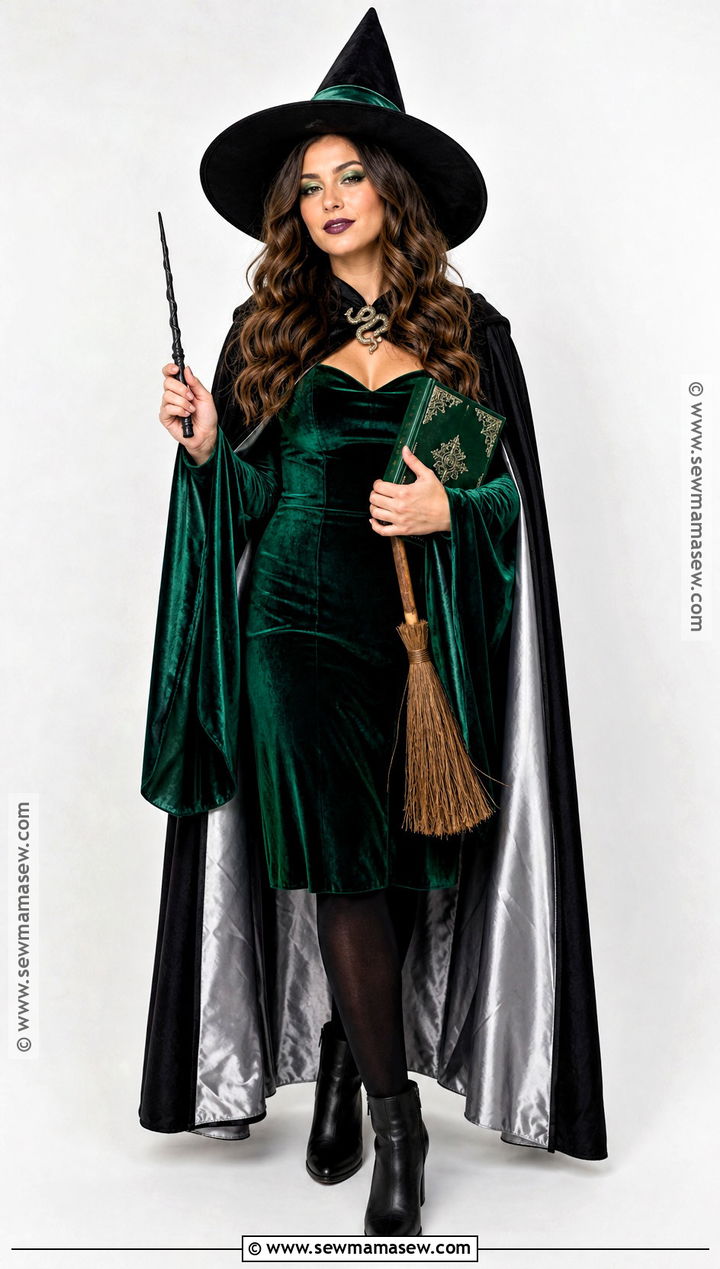 Green Velvet Slytherin Witch Costume - 30 slytherin costume ideas