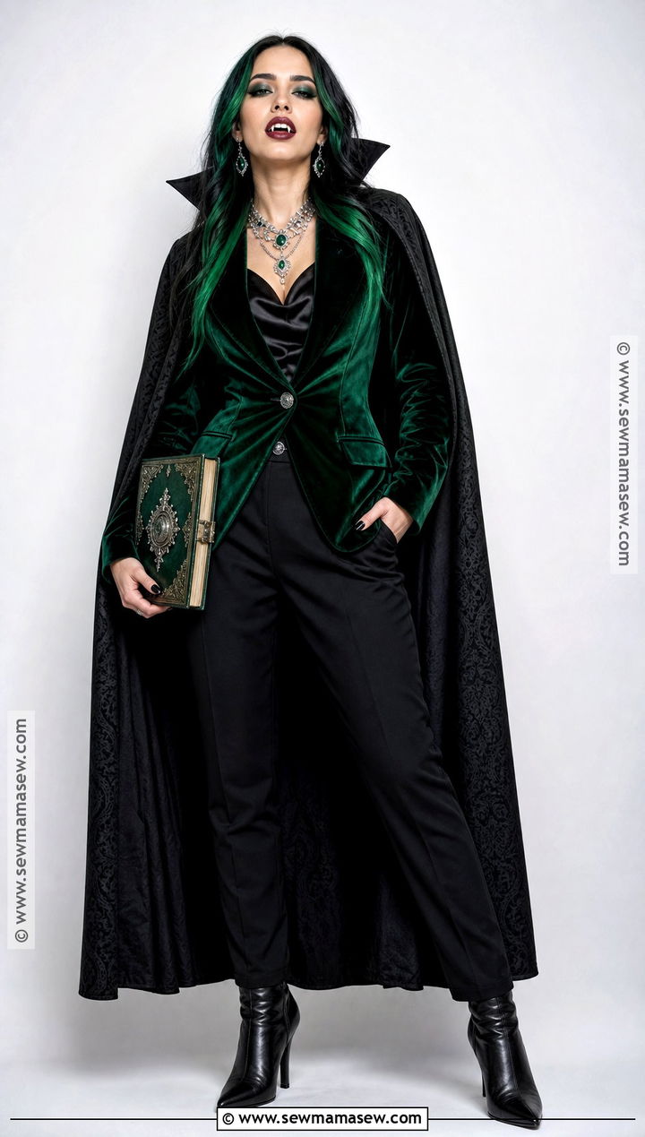 Green Velvet Vampire Costume - 50 vampire costume ideas