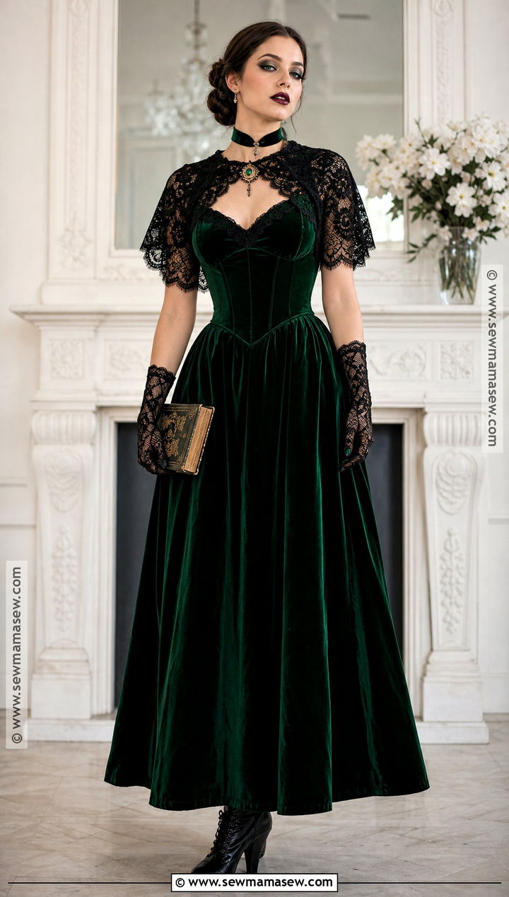 Green Velvet Vampire Dress - 45 vampire dress ideas