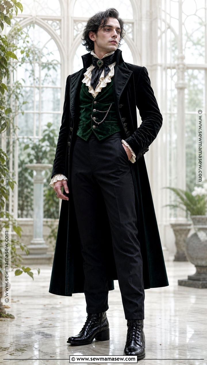 Green Velvet Victorian Vampire Outfit - 30 victorian vampire outfit male ideas