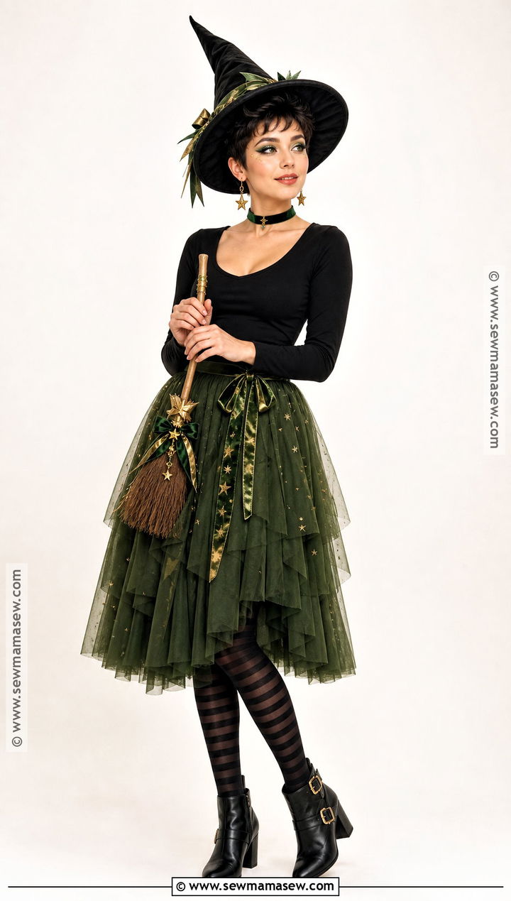 Green Witch Costume With Short Pixie Cut - 30 halloween costumes short hair