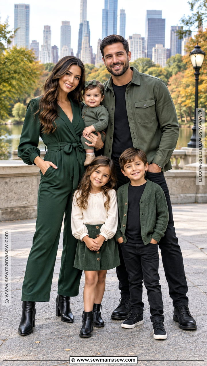 Green and Black Family Photo Outfits - 15 fall green family pictures outfits