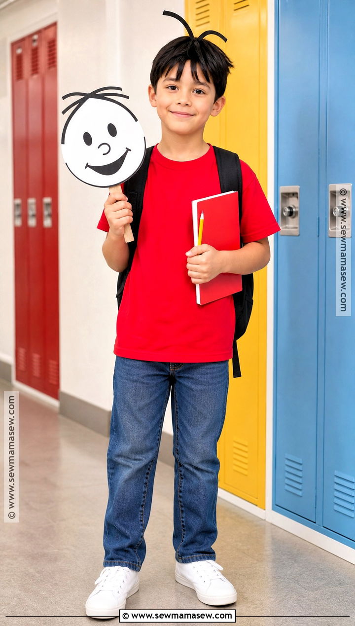 Greg Heffley Cartoon Mask Costume - 35 diary of a wimpy kid costume ideas