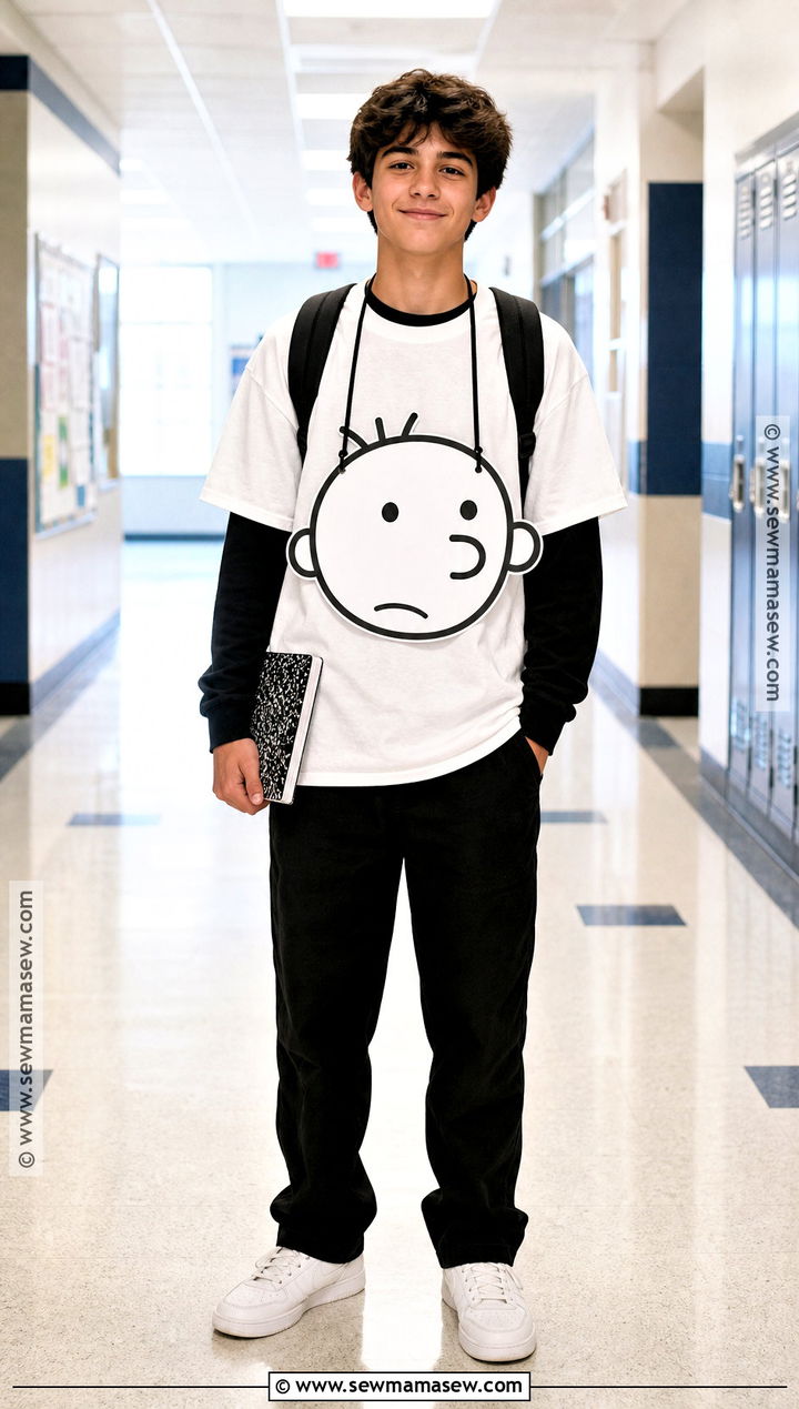 Greg Heffley Costume With White Shirt - 30 book character dress up day ideas