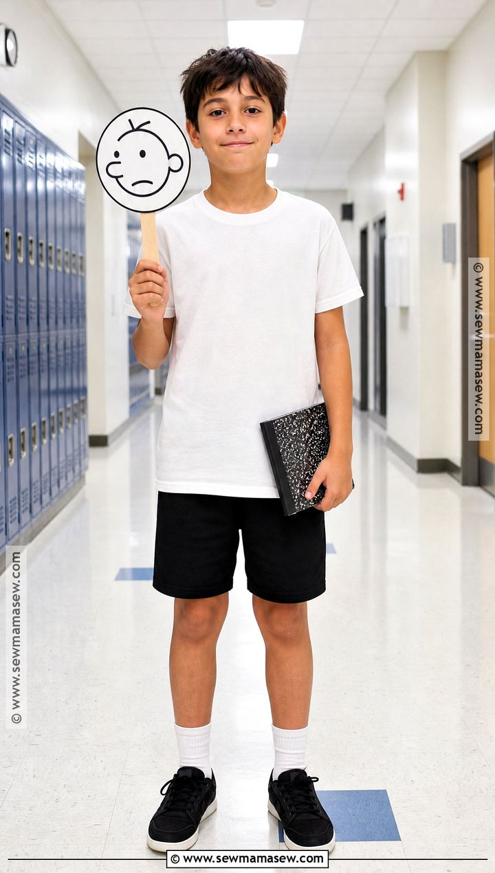 Greg Heffley Costume With White T Shirt - 30 easy book character costumes for kids