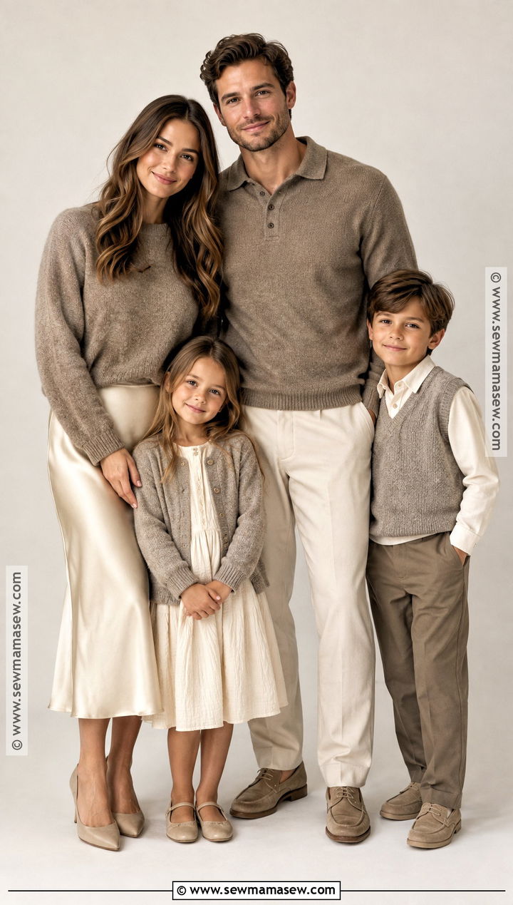 Greige And Cream Fall Family Picture Outfits - 20 Neutral Family Picture Outfits Fall