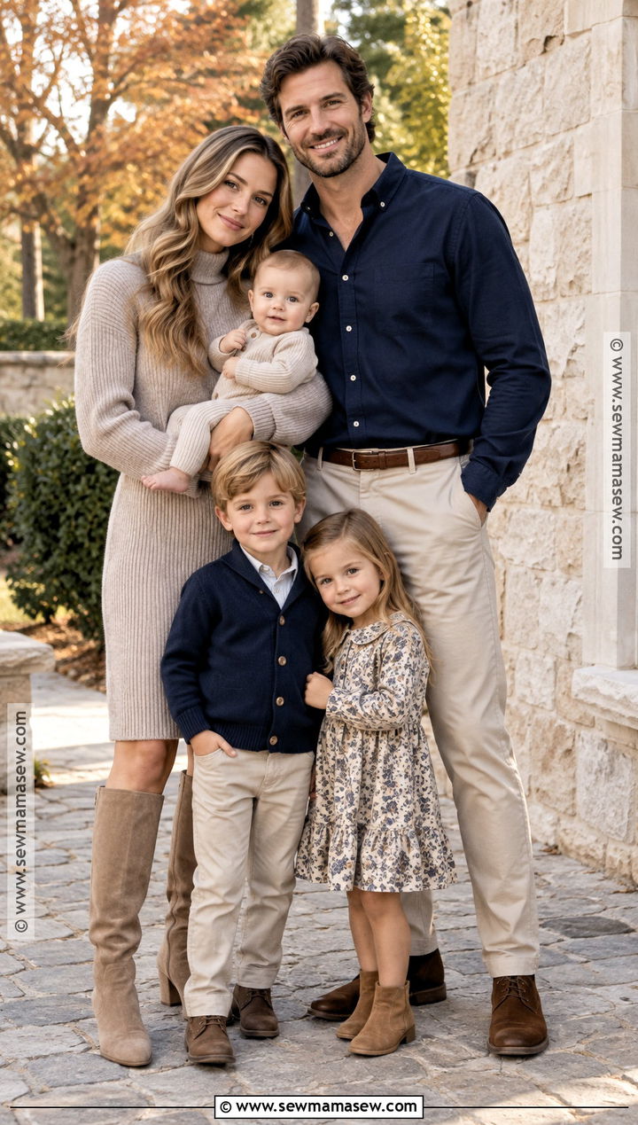 Greige And Navy Family Fall Picture Outfit - 15 family fall pictures outfits neutral