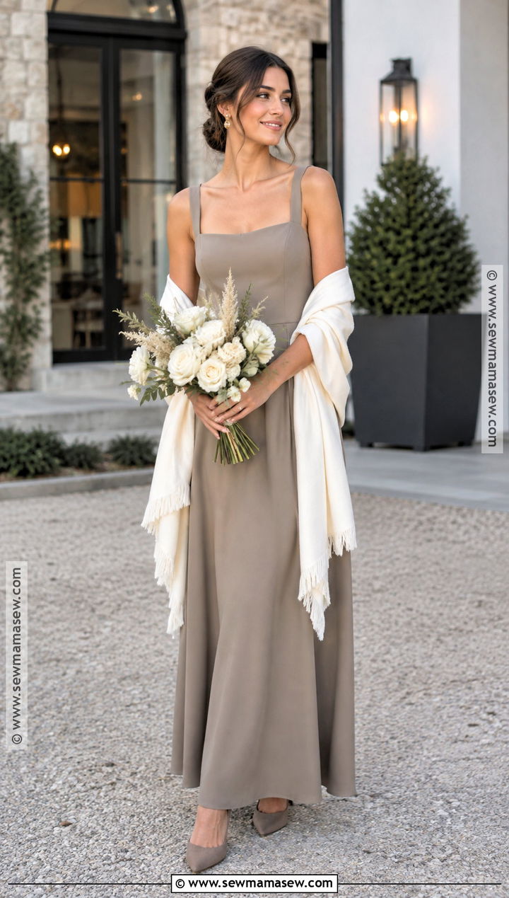 Greige Square Neck Fall Bridesmaid Dress - 15 Neutral Bridesmaid Dresses Fall