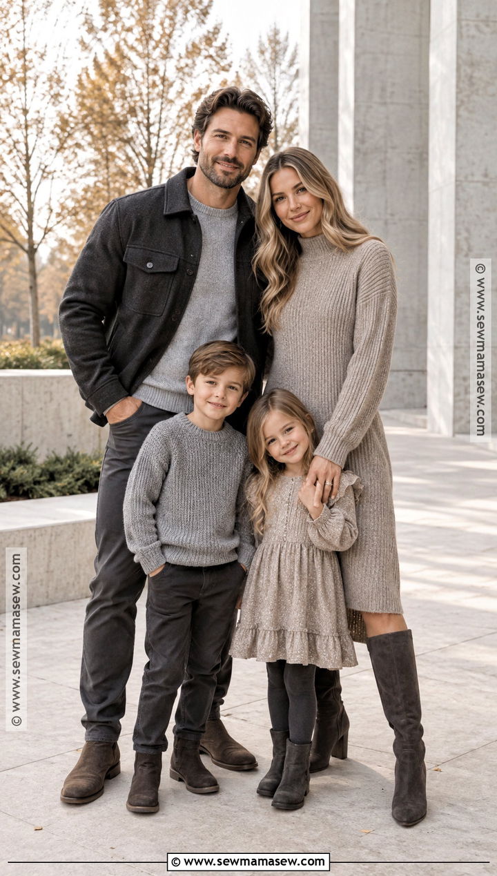 Greige and Charcoal Fall Family Picture Outfit - 15 fall family pictures neutral outfits