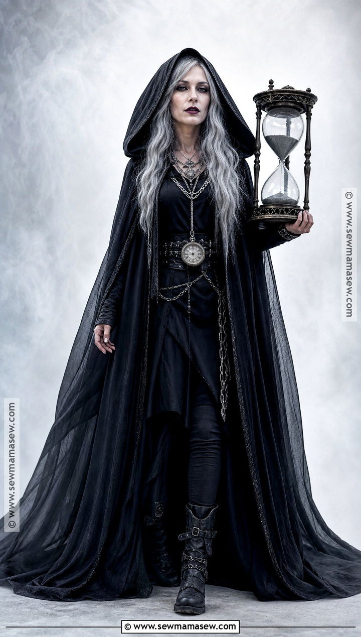 Grim Reaper Costume With Hooded Black Dress - 40 black dress halloween costume ideas